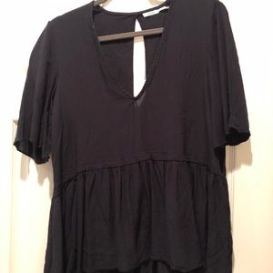 Black Ruffle Top